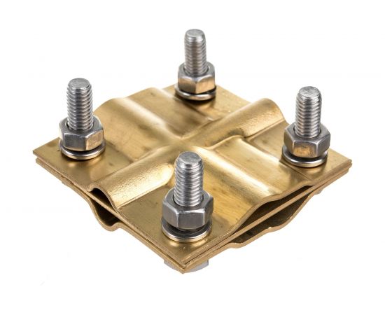 Зажим заземления EZETEK полоса/пруток - полоса/пруток крестообразный, латунь 90530-2 