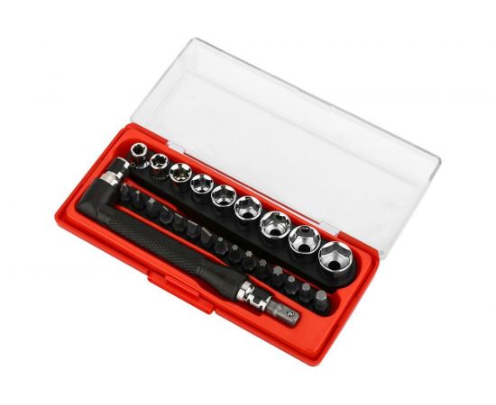 Набор головок и бит BS26 с угловым удлинителем 26 предметов DEKO 065-0513 