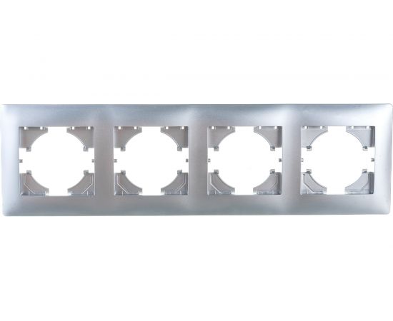 Рамка GUSI ELECTRIC Bravo 4-местная, цвет серебро С1040-004 