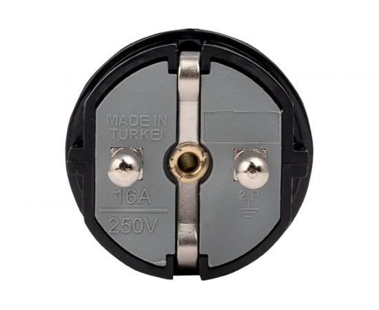 Усиленная прямая вилка EKF Proxima с заземлением, черная, 16А, 250В AVP16-30-r – изображение 2