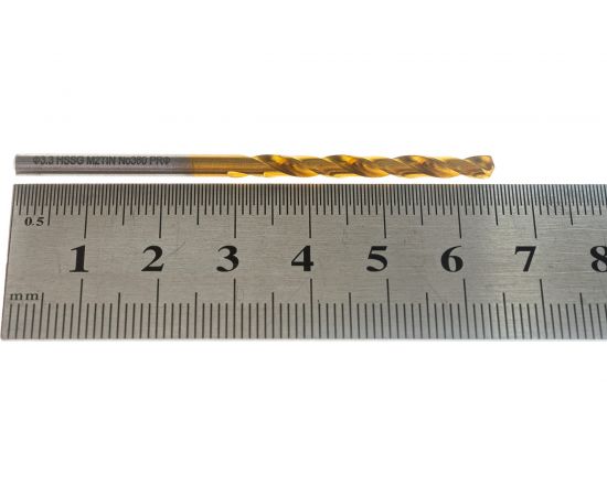 Сверло по металлу Профоснастка 3,3 мм HSS M2 TIN/135 DIN 338, 10 шт., №360 30202040 – изображение 2