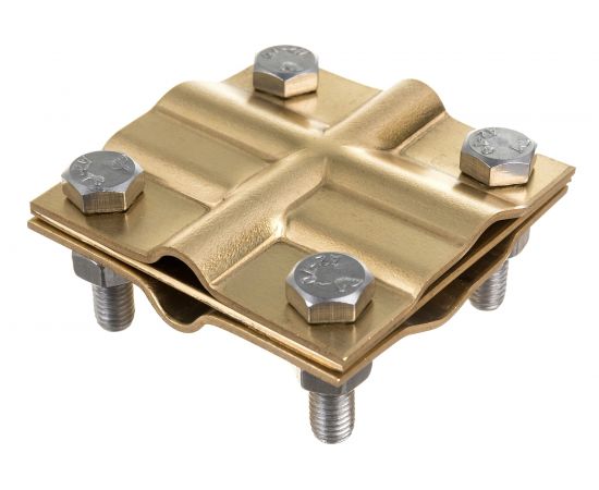 Зажим заземления EZETEK полоса/пруток - полоса/пруток крестообразный, латунь 90530-2 – изображение 2