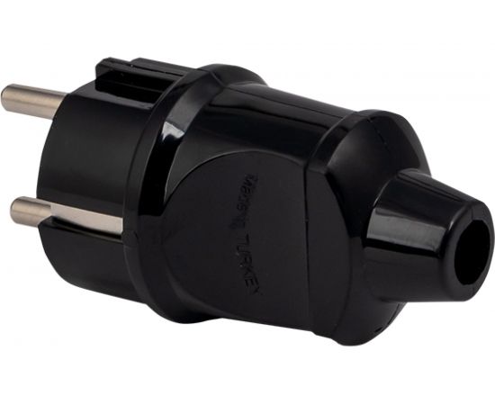 Усиленная прямая вилка EKF Proxima с заземлением, черная, 16А, 250В AVP16-30-r – изображение 3