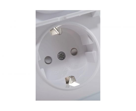 Электрическая 1-местная розетка STEKKER с крышкой с заземлением, серия Катрин, GLS16-7012-01, белый 39245 – изображение 3