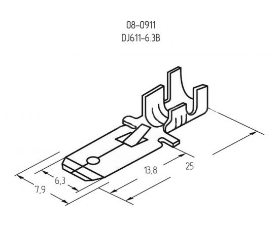 Плоская клемма REXANT штекер 6.3мм 0,5-1.5кв.мм 08-0911 – изображение 3