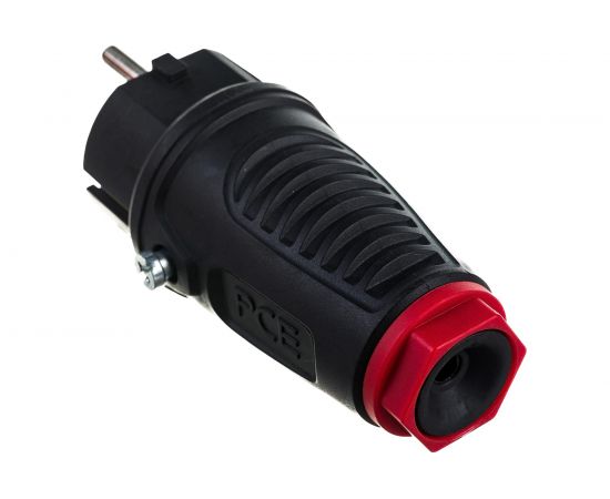 Кабельная вилка PCE 16А 220V 2P+E IP54 корпус черный, маркер красный 0522-sr – изображение 3
