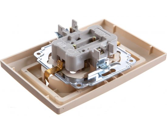 Розетка Intro 420504 2х2PE Schuko,16А, 250В, СУ, Solo, шампань Б0043336 – изображение 3