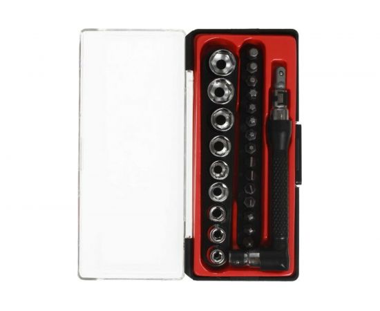 Набор головок и бит BS26 с угловым удлинителем 26 предметов DEKO 065-0513 – изображение 4