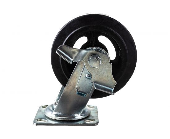Колесо б/г обрезиненное поворотное с тормозом SCDB63 160 мм MFK-TORG 1084160 – изображение 4