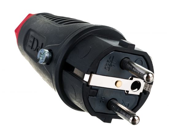 Кабельная вилка PCE 16А 220V 2P+E IP54 корпус черный, маркер красный 0522-sr – изображение 4