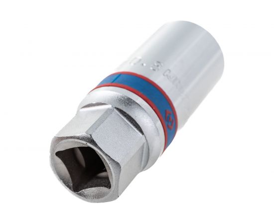 Свечная двенадцатигранная головка (1/2"", 21 мм, L = 70 мм, резиновый фиксатор) KING TONY 463021R – изображение 4