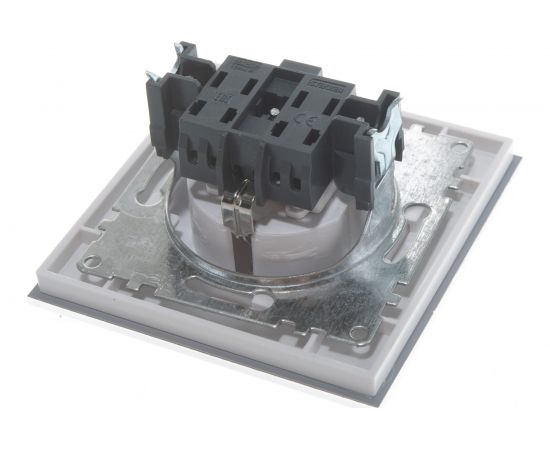 Электрическая 1-местная розетка STEKKER с крышкой с заземлением, серия Катрин, GLS16-7012-01, белый 39245 – изображение 5