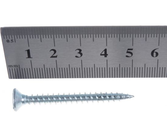 Потайной универсальный шуруп Метизный двор 5,0x50, оцинкованный, 250 шт. 4690441022684 – изображение 5