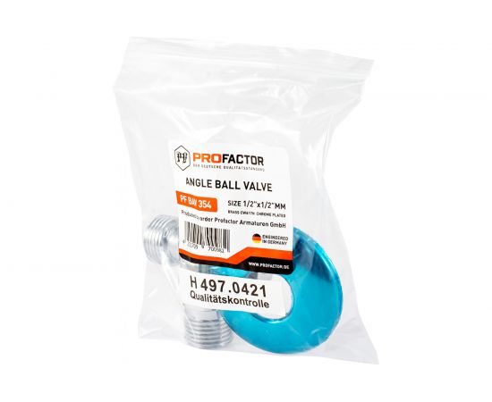 Шаровой кран PROFACTOR Угловой PF CHROME н/н 1/2 дюйма х 1/2 дюйма PF BAV 354 – изображение 9