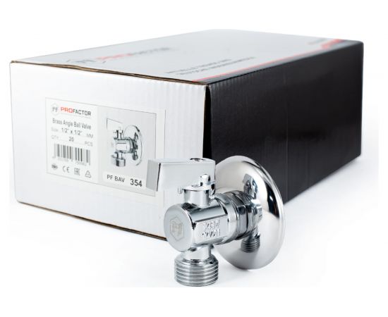 Шаровой кран PROFACTOR Угловой PF CHROME н/н 1/2 дюйма х 1/2 дюйма PF BAV 354 – изображение 10