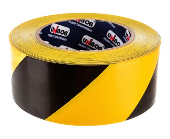 Разметочная клейкая лента UNIBOB 50 мм х 50 м, желто-черная 215005 