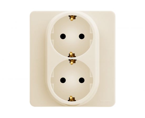 Розетка Legrand 2x2К+З - немецкий стандарт - 16 А - 250 В - INSPIRIA - слоновая кость 673751 
