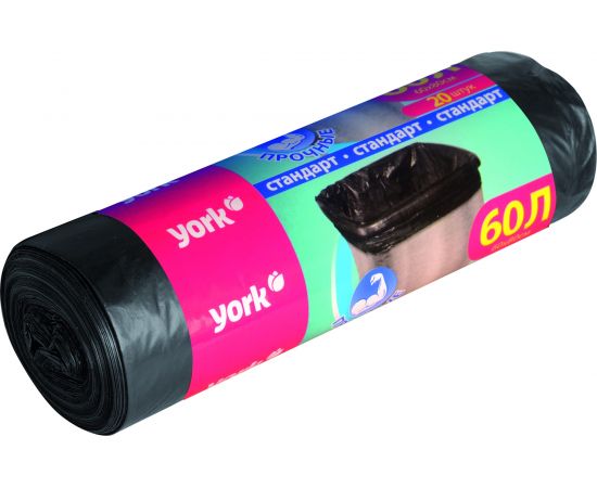 Мешки для мусора (20 шт; 60 л; 8 мкм) YORK 902140 