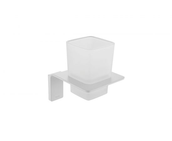 Одинарный подстаканник IDDIS Slide матовое стекло, сплав металлов, белый матовый SLIWTG1i45 