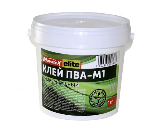 Универсальный клей ПВА Movatex М1 elite 1 кг Т02310 