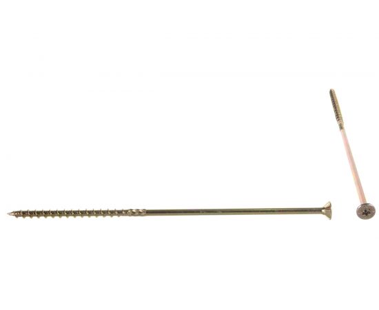 Шуруп Rusconnect CS 06200 с/нарез. д/дерева, потай, 6х200, 100 шт. Желтый цинк 310620 