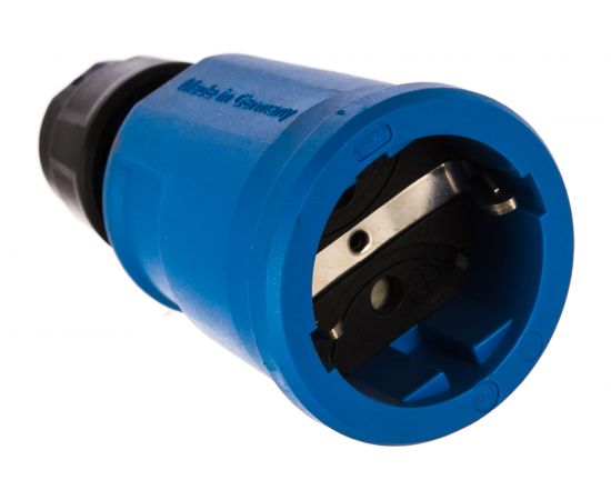 Розетка с мультизаземлением, водо- и пылезащищенная ABL IP44 16A 2P+E 250V, голубой 1579050 