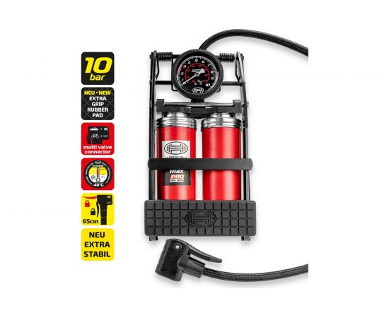 Ножной насос Heyner двойной, с ресивером, с манометром LUX, 10 бар 22500N – изображение 2