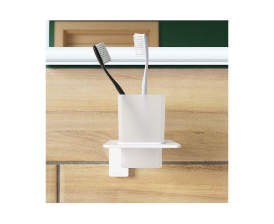 Одинарный подстаканник IDDIS Slide матовое стекло, сплав металлов, белый матовый SLIWTG1i45 – изображение 2