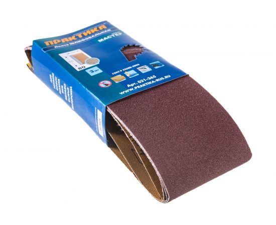 Лента шлифовальная (3 шт; 100х610 мм; P80) ПРАКТИКА 031-365 – изображение 2