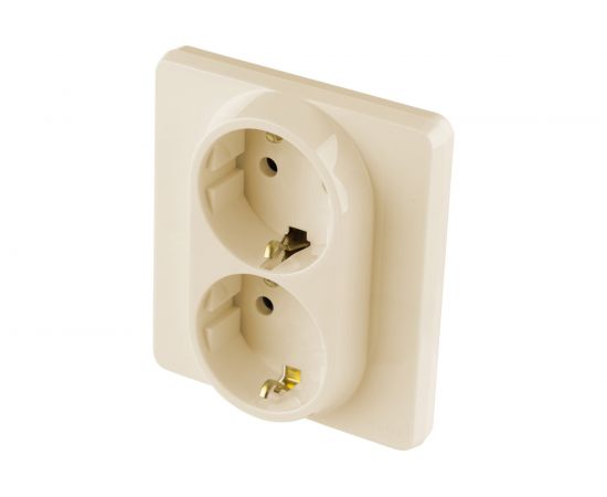Розетка Legrand 2x2К+З - немецкий стандарт - 16 А - 250 В - INSPIRIA - слоновая кость 673751 – изображение 2