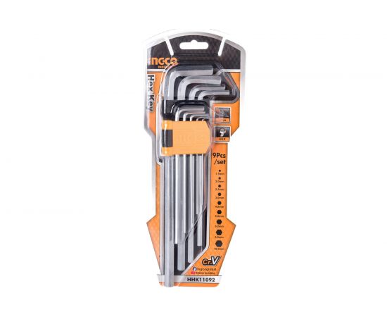 Набор шестигранников INGCO HEX 1.5-10мм Extra Long INDUSTRIAL HHK11092 – изображение 3