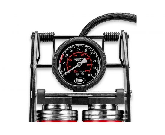 Ножной насос Heyner двойной, с ресивером, с манометром LUX, 10 бар 22500N – изображение 3