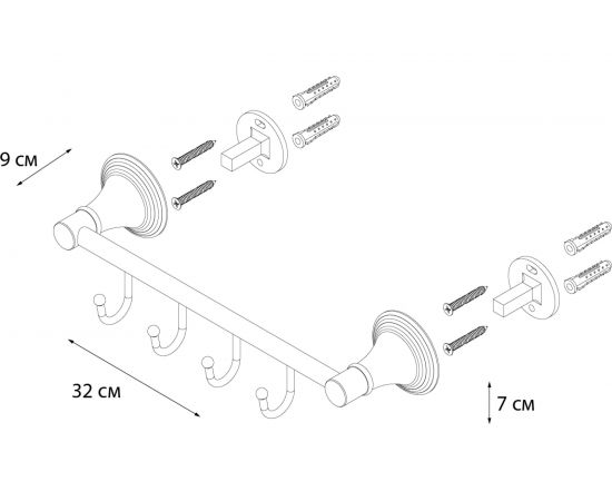 Планка 4 крючка FIXSEN BEST 71605-4 – изображение 3