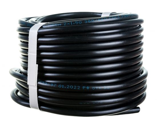 Провод ПВС REXANT 2x1,5 кв.мм черный 20 м ГОСТ 01-8033-20 – изображение 3