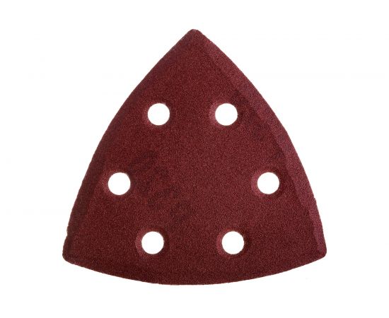 Треугольник абразивный на ворсовой подложке под липучку (5 шт; 93 мм; P320; 6 отв) MATRIX 73867 – изображение 3