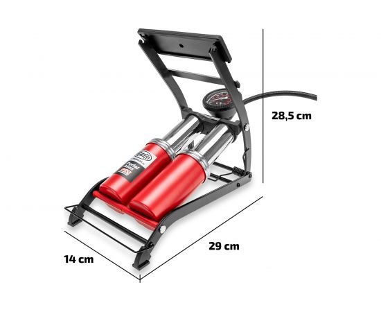 Ножной насос Heyner двойной, с ресивером, с манометром LUX, 10 бар 22500N – изображение 8