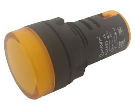 Светодиодный индикатор Briswik АД-22 желтый 220В AC/DC IP65 