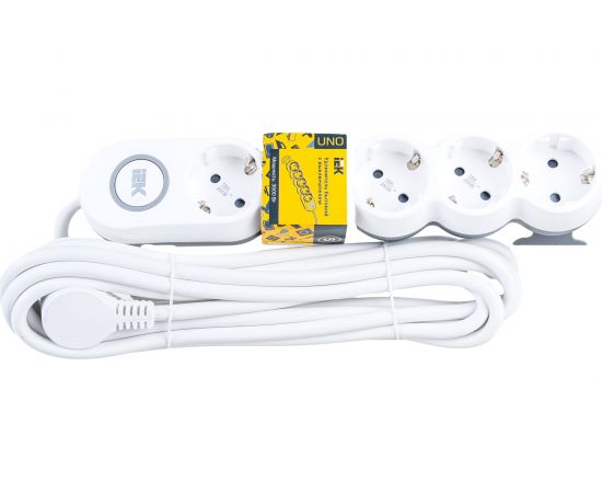 Удлинитель IEK, У05В 5 мест 2P+PE/5м 3х1,5мм2 16А/250В UNO WYP53-16-05-05-ZK 