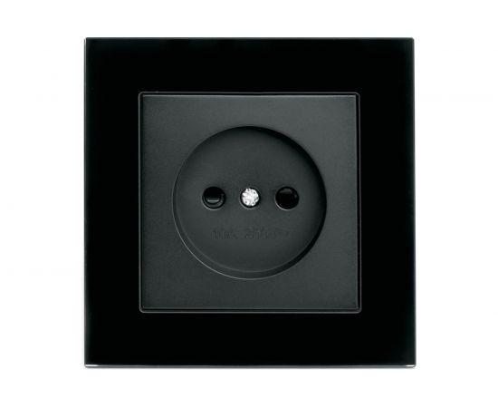 1-местная розетка STEKKER с защитной шторкой без заземления, 250В, 10А, Катрин, GLS10-7009-05, черный 39512 