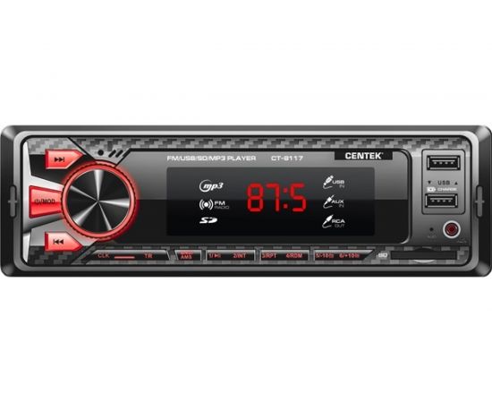 Автомагнитола Centek 4х50 Вт, 7 цветов подсветки, 2xUSB, AUX, SD, MMC, MP3 CT-8117 