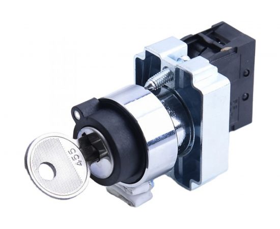 Переключатель ANDELI XB2-BG21 черный, 2 положения, с ключом, 1НО ADL10-004 