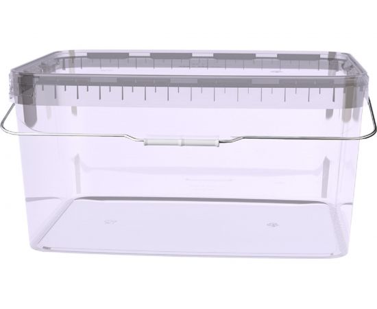 Прямоугольное ведро Тара.ру п/п 5.8 л, с крышкой, с металлической ручкой, прозрачное 21545 