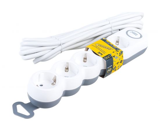 Удлинитель IEK, У05В 5 мест 2P+PE/5м 3х1,5мм2 16А/250В UNO WYP53-16-05-05-ZK – изображение 2