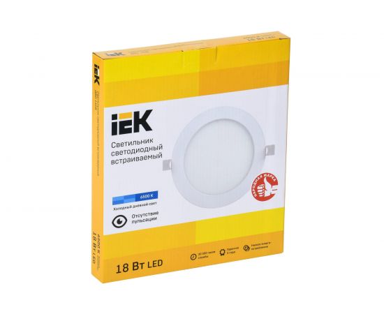 Светильник IEK ДВО 1608 белый, круг LED 18Вт 6500 IP20 LDVO0-1608-1-18-6500-K01 – изображение 2