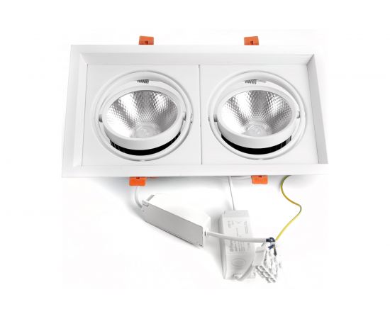 Карданный светодиодный светильник FERON 2x20W 3600 Lm, 4000К, 35 градусов, белый, AL202 29777 – изображение 2