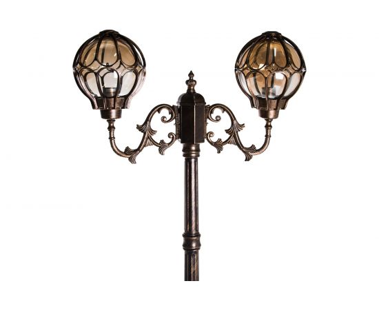 Садово-парковый светильник, столб круглый 2*60W 230V E27, черное золото Feron PL3808 11385 – изображение 2