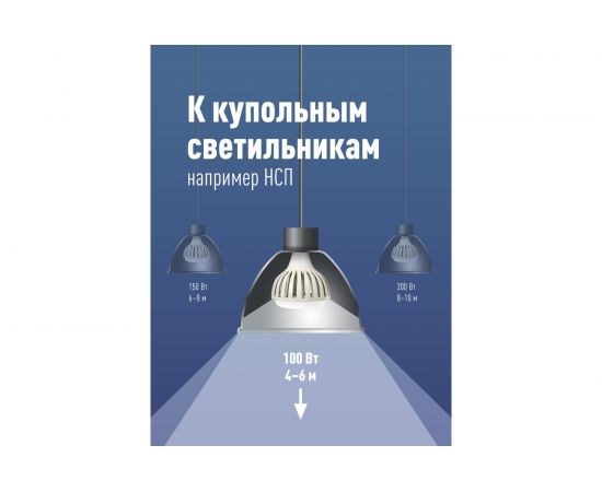 Светодиодная лампа KOSMOS PREMIUM HWLED 100W 220V E40 6500K KHWLED100WE4065 – изображение 3