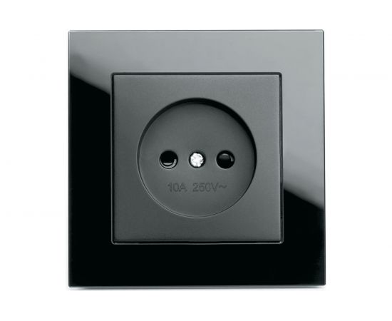 1-местная розетка STEKKER с защитной шторкой без заземления, 250В, 10А, Катрин, GLS10-7009-05, черный 39512 – изображение 3