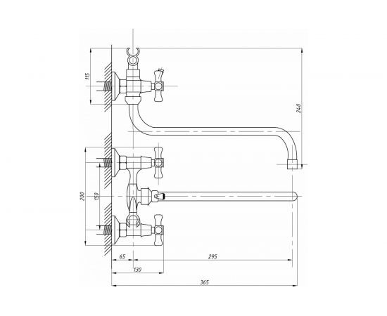 Смеситель для ванны с душем TSARSBERG тип См-ВУДРНШлА TSB-111-98 – изображение 3