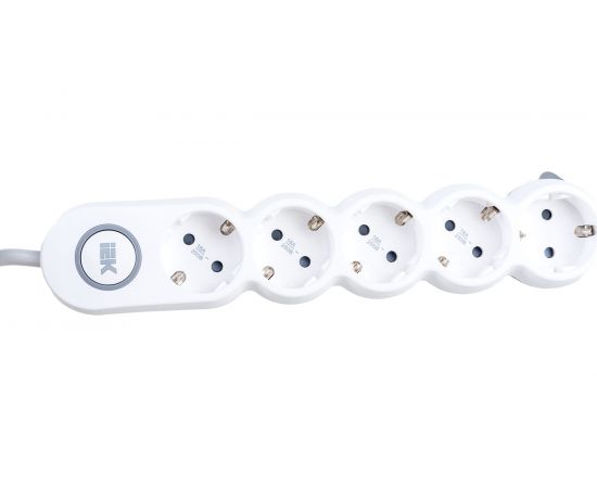 Удлинитель IEK, У05В 5 мест 2P+PE/5м 3х1,5мм2 16А/250В UNO WYP53-16-05-05-ZK – изображение 3